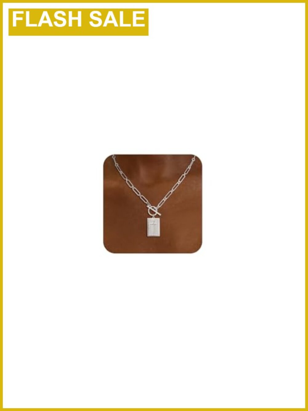 14K Gold Plated Cross Pendant Necklace Paperclip Chain Charm